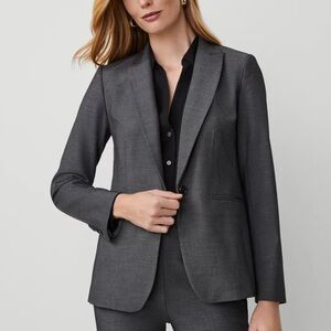 Ann Taylor Long One-Button Blazer in Bi-stretch